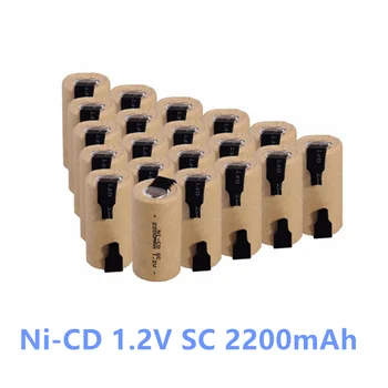 1-10pcs chave de Fenda Elétrica da Broca de SC Pilhas De 1,2 V 2200mah Sub C Ni-Cd Recarregável Bateria com o Guia da Ferramenta de Poder de NiCd SUBC Células