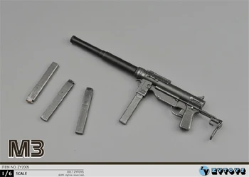 1:6 Escala M3 Submachine Gun segunda guerra mundial Arma de Plástico Modelo de Brinquedos para 12