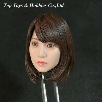 1/6 Fêmea Marrom atriz coreana cabelo curto Asiáticas a beleza de menina head sculpt para 12inches femal corpo