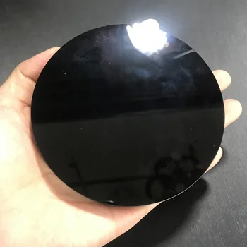 10-20cm K9 de Cristal de Obsidiana Placa Redonda Chakras Cura Pedra de Vidência Espelho Mágico Círculo de Disco Fengshui Home Office Decoração Artesanato
