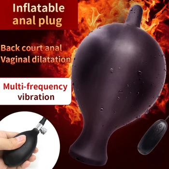 10 Modos De Vibração Do Plug Anal Inflável Inflar Vaginal Expansível Para Mulheres, Homens, Gays Brinquedos Sexuais De Silicone Anal Expansor De Sex Shop