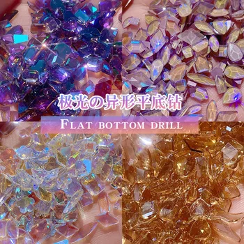 100 Peças De decoração do Diamante Aurora Diamante Televisão em Forma de taça de Diamante do cristal de rocha 3D Gem Decoração da Arte do Prego