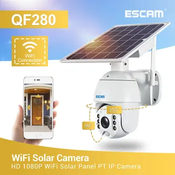 1080P Câmera do IP de WIFI 8W Painel Solar Bateria da Câmera de Segurança ao ar livre PTZ da Câmera do CCTV de Segurança Inteligente, Monito Impermeável