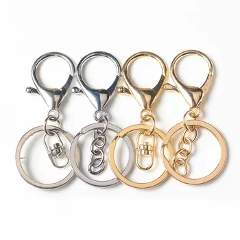 10pcs/lot liga de Zinco lagosta fivela de anel de chave chave de gancho cadeia de anel de chave pingente saco de jóias de metal acessórios