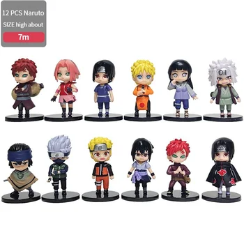12 Naruto Figuras De Kakashi, Sasuke, Haruno Sakura, Hinata Anime Boneca Coleção De Ornamentos