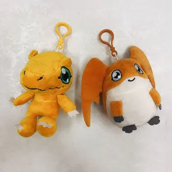 12cm Digimon Agumon Gabumon Patamon Gomamon Bonito Pelúcia Mini Pingente Lindo Chaveiro Presentes Para Crianças