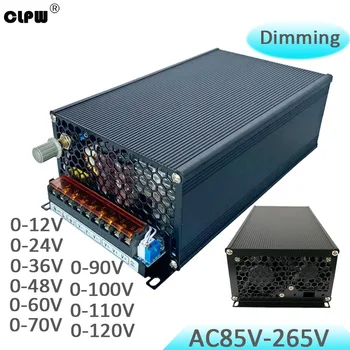 1500W Ajustável AC DC 36V 48V 60V 70V SMPS para o Passo do CCTV do DIODO emissor de Luz PSU Dimmable Laboratório de 12V de Fornecimento de Energia UPS