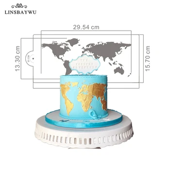 1pc Mapa de Design Bolo de Estêncil de Plástico Bolo de Fronteira Estênceis DIY Desenho de Laço Modelo do Molde do Bolo de Decoração de Bolo Ferramenta Bakeware