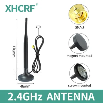 2.4 GHz WiFi Antena para Comunicação na Internet Magnético de 2,4 GHz Exterior Roteador Antenas para o Sinal de Hotspot Instalação com Parafuso
