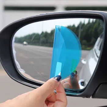 2pcs Espelho Retrovisor de Carro Película Impermeável Adesivo Janela Transparente Anti-embaciamento Anti-reflexo à prova de chuva Auto de Protecção Rodada do Filme