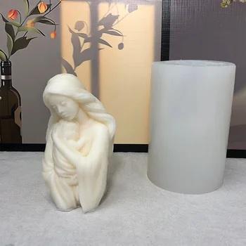 3D Mãe e a Criança, Abraço Perfumado Vela Moldes de Silicone Diy Retrato de Resina Molde Dia da Mãe Enfeites Decoração