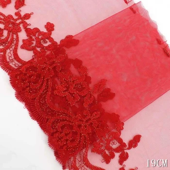 40Yards Flores Vermelhas fios de Ouro Guarnição do Laço de Fita De Lingerie Sutiã de Costura de roupas íntimas de Tecido de Acessórios de Alta Qualidade
