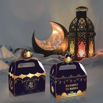 4PCS EID Mubarak Bolo Caixa de Presentes da Embalagem Ramadã Decoração Para a Casa Islâmica Muçulmana Fornecimentos de Terceiros Ramadan Karim Eid Al Adha