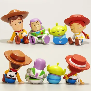 4Pcs/Set dos desenhos animados de Disney Toy Story Woody, Buzz Lightyear Bo Peep Alienígena Sono Série Figura de Ação Bonecas Brinquedos Decoração Presentes