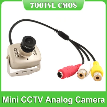 700TVL Analógicos CMOS Câmera de Vigilância Interior Home Áudio MIC da Câmera do Cctv 6pcs 940nm IV Noite do Dia de Pequena AV Câmeras