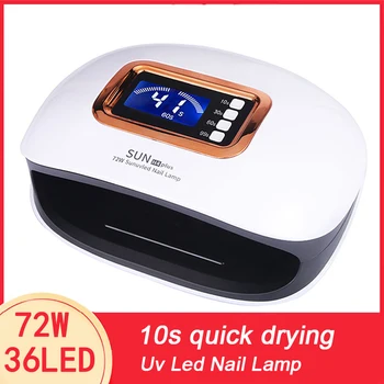 72W SOL UV Lâmpada LED Prego Secador de Unhas Lampe Gel de Secagem Lampara Manicure Pedicure Máquina UV da Arte do Prego Lâmpada de Cura Para a Secagem de Unhas