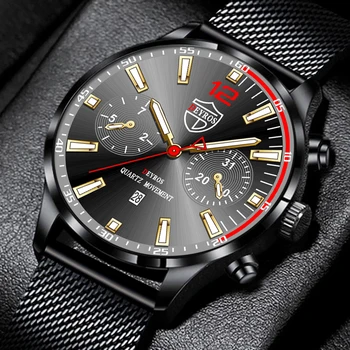 A moda de Relógios de homens de Homens de Negócios de Luxo Malha de Aço Inoxidável Correia de Quartzo Luminoso do Relógio de Homem Casual Relógio de Couro часы женские