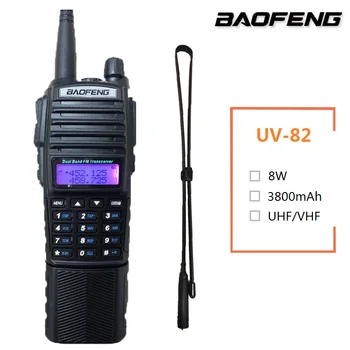 A rússia Estoque Baofeng UV-82 8W 3800mAh Walkie Talkie, Estação de Rádio Portátil VHF UHF Rádio amador Scanner UV82 MAIS Transceptor de hf