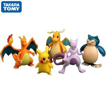 A TAKARA TOMY Pikachu Mewtwo Snorlax Charizard Dragonite POKEMON Liga de Boneca Genuíno Figuras de Ação, Modelos de Conjunto de bens Móveis Brinquedos