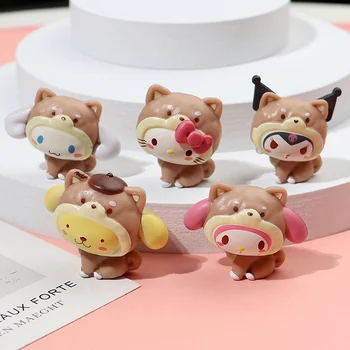 Anime Kuromi Figuras Kitty Melodia Figura de Ação do Cinnamoroll Kawaii Sanrio Decoração de desenhos animados Ornamento Brinquedos para Meninas Modelo de Presentes