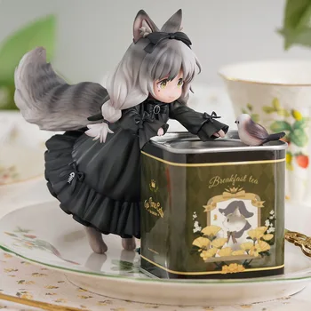 Anime RIBOSE Tea Party Gato Gato Malhado Bule de chá de Ação do Gato Figura Ornamentos 100% Original e Genuíno Modelo Boneca Coleção Brinquedos
