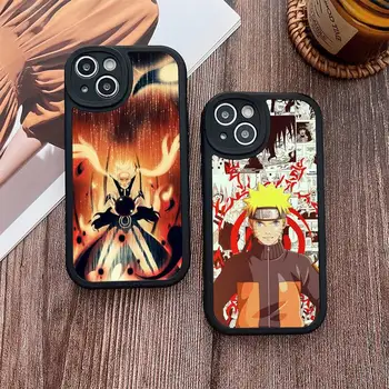 Anime, Uzumaki Naruto Caso de Telefone Para o iPhone 14 13 12 11 Pro Max Mini X XR XS Silicone Macio Capa Preta