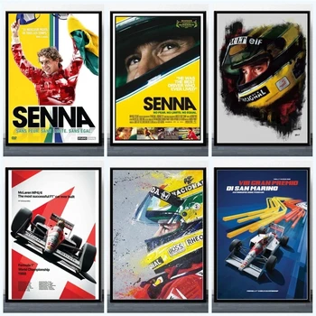 Ayrton Senna F1 Fórmula Lenda Estrela de Campeão de Corrida de carros de Tela de Pintura Vintage Poster e Impressões de Arte de Parede de Imagem para a Decoração Home