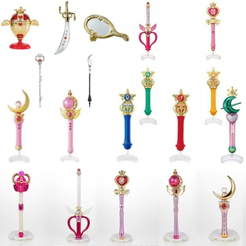 Bandai Sailor Moon Gashapon Transfiguração Anime Figura de PVC Varinha Mágica Cetro Coleções Modelo de brincar as Crianças de Boneca de Presentes Para Meninas