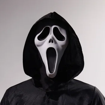 Branco Horror Espírito Cara De Cosplay Gritando Demônio Assustador De Halloween Traje Adereços