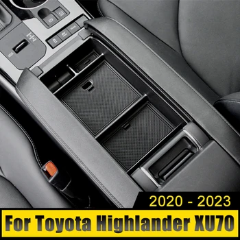 Carro de apoio de Braço Central de Armazenamento de Caixa Para Toyota Highlander XU70 2020-2022 2023 Kluger Console Central Bandeja do Organizer do Caso de Acessórios