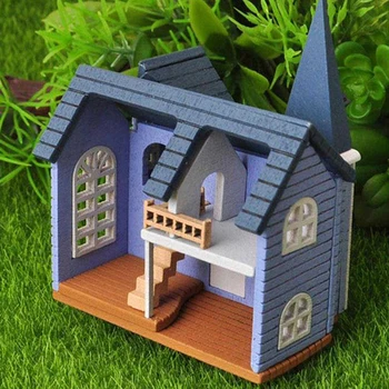 Cidade de conto de fadas Casa DIY Mini Bonecos de Madeira em Miniatura Acessórios, Artesanato, Construção de Montar o Brinquedo Artesanato de Móveis de Kits