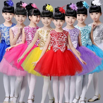 Crianças Balé Moderno Roupa Roupas de Meninas Hip Hop Party Ballroom Dancewear Trajes de vestido de Baile Fase de roupas para crianças