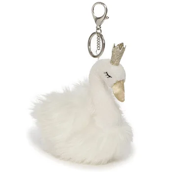 Criativo de moda de Dormir cisne branco chaveiro de Pelúcia pingente de mochila de acessórios de pelúcia recheado macio christmase presente de aniversário
