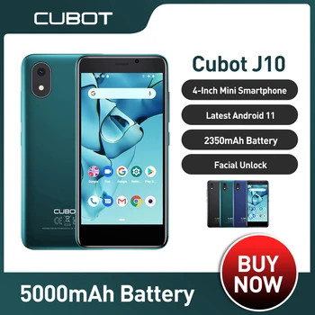 Cubot J10 Smartphone 3G Android 11 Tela de 4 Polegadas MINI Telefones celulares 32GB ROM Dual SIM Face ID 2350mAh 5MP Celular Smart Phone