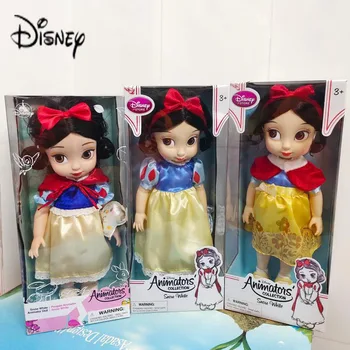 Disney 40cm in a Box Salão de Boneca Princesa Rapunzel Figura de Ação Elsa Anna Bonecos de Anime Modelo Congelado 2 Dão as Meninas Presentes de Aniversário