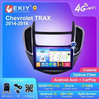 EKIY 4G QLED DSP Android 10 auto-Rádio Multimédia Leitor de 6G+128G Para Chevrolet TRAX 2014-16 Estéreo GPS de Navegação Carplay DVD HU