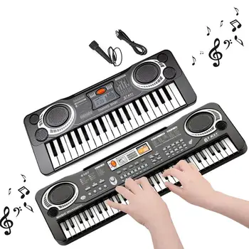 Eletrônico Teclado de Piano para Crianças Multifuncional Órgão de Educação de Instrumentos Musicais Com Microfone