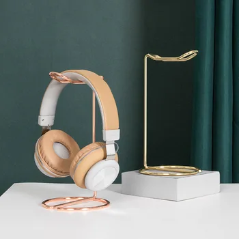 Ferro de Linha de Fone de ouvido Suporte de Metal dourado Suporte Auricular Suporte Rack Bonito Bluetooth fones de ouvido sem Fio suporte de Apoio do Jogador Capacete