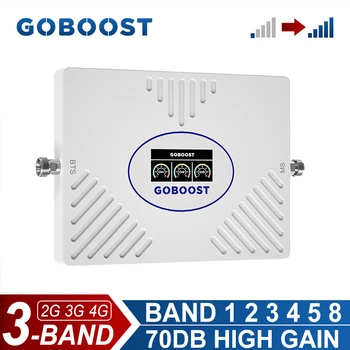 GOBOOST Reforço de Sinal 70dB de Alto Ganho 2G 3G 4G Celular Amplificador de 850 900 1700 1800 1900 2100MHz Rede Repetidor Para o Telefone
