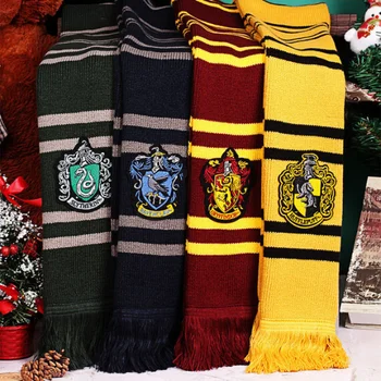 Harry Potter Longo Cachecol Mágico Escola Criança&adultos Lenço de Gryffindor Slytherin Lenços Ravenclaw Hermione Lenços Cos de Inverno de Presente
