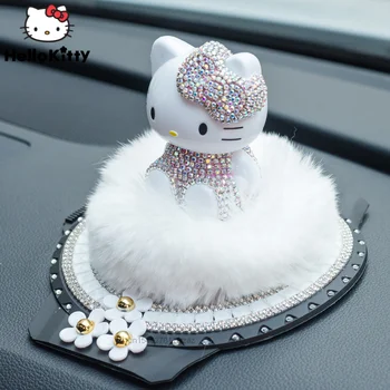 Hello Kitty Perfume Do Carro Tabela De Gato Sanrio Ornamento Perfume Do Carro Diamante Interior Jóias Decoração De Veículos De Presente Pequenas Bonecas Brinquedos