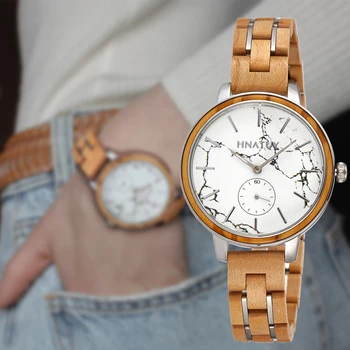 Hnatuy Mulheres de Luxo, Relógios de Marca Simples de Quartzo Senhora 50M à prova d'água Pulso a Moda Feminina Casual Relógios Chinoiserie Assistir