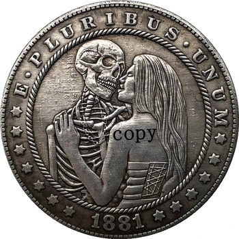 Hobo Níquel 1881-CC EUA Morgan MOEDA de Dólar Tipo CÓPIA 218