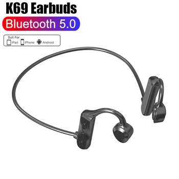 K69 Osso Condução de Fones de ouvido sem Fio Bluetooth Fone de ouvido com Microfone Gancho da Orelha Ar Pro Fone Fones de ouvido Bluetooth fone de ouvido sem Fio