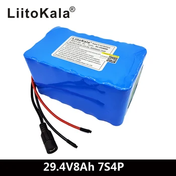 LiitoKala 24V 7S4P 8000mAh de alta potência 8AH 18650 Bateria de Lítio com BMS DE 29,4 V bicicleta Elétrica de carro elétrico