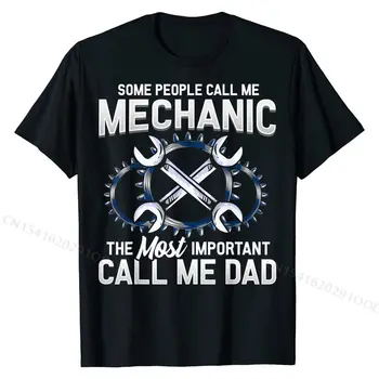 Mecânico De Pai Mecânica De Dia Dos Pais Os Pais De Presente De Aniversário De T-Shirt Tops Tees Gráfico Engraçado Algodão Masculino Camisas De Presente