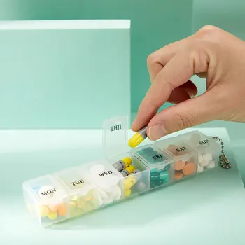 Medicina Caixa De Pílula 7 Dias Por Semana Pillbox Caso De Plástico Quadrado Comprimidos Caixa De Organizador Da Semana De Comprimidos De Medicamento De Armazenamento De Medicina De Viagem