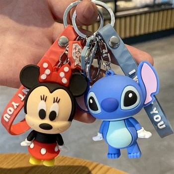 Mickey de Disney do Rato de Ponto Figura Chaveiro Anel de PVC Animais dos desenhos animados de Anime Minnie Figura de Ação do Modelo Dom Menina Crianças Brinquedos
