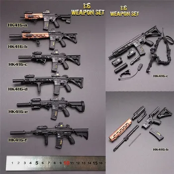 Mini Tempos de Brinquedos Arma de 1/6 do Modelo à Escala Armas Acessórios HK416 Série M4 Rifle Arma Para 12Inch Exército Soldado Figura de Ação do Brinquedo