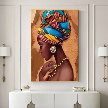 Mulher africana Tela Impressa 11CT Ponto Cruz DIY para Bordar em DMC Segmentos de Obra de Bordador Hobby Artesanato Carimbado